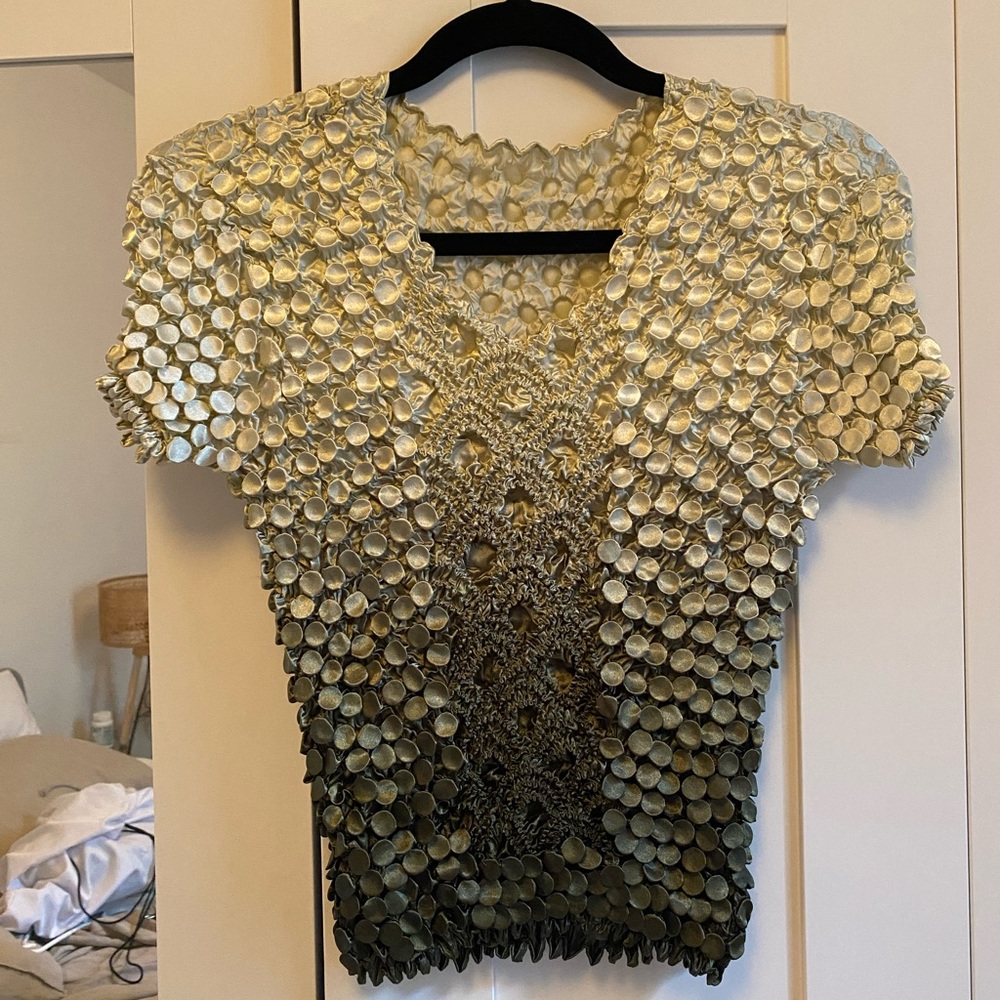 Vintage green popcorn top